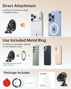 MagSafe Car Mount, Magnetic Car Phone Holder for Car Dashboard, 360° Rotating Strong Magnet Phone Mount with 3M VHB Adhesive, Compatible with iPhone 17/16/15/14/13/12 & MagSafe Cases