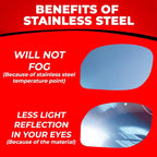 Blind Spot Mirror Fits All Car Side Mirrors - Patented Stainless Steel Mirrors with Bigger Viewing Image - Less Fogging - Less Sun Reflection by Car Accessories