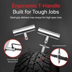 Heavy Duty Tire Plug Kit - 68pcs All-in-One Universal Tire Repair Kit with Plugs, Professional Tools for Tubeless Tyre Flats for Cars, Truck, RV, SUV, ATV, Motorcycle, Tractor, Trailer - GE0001