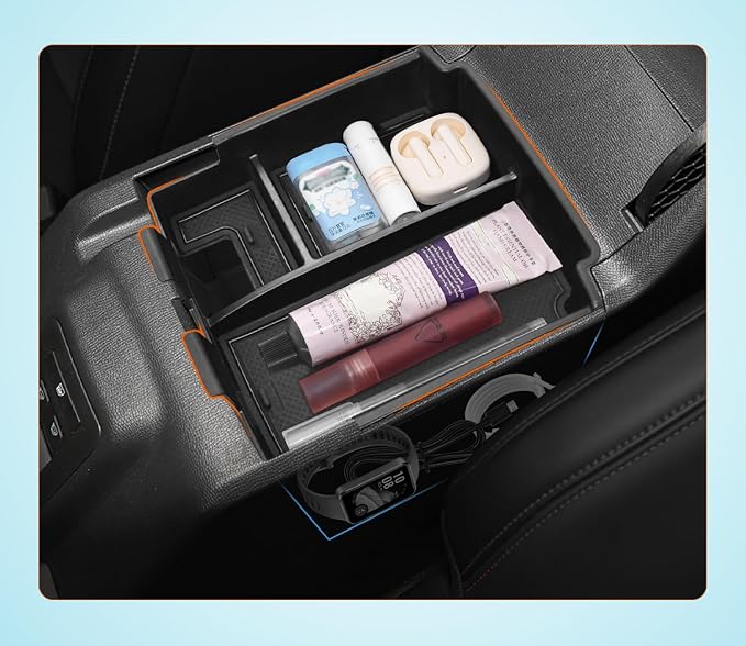 2 PCS Trunk Organizers for 2025 2026 Ford Bronco 4 Doors Automatic Transmission ONLY with Center Console Organizer, Door Handle Storage Not for manual transmission (Not for Sport & 2Door)