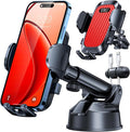 YRU[True Upgrade for Safety Car Phone Holder Mount [Patent & Military-Grade] Dashboard Cell Phone Holder for Car Vent Windshield Phone Stand for iPhone 17 16 15 14 13 Pro Max Truck Samsung, Light Red