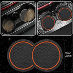 6 Pcs Brown Car Accessories Set, Sport Leather Steering Wheel Cover 14.5-15inch Universal, Microfiber Leather Car Center Console Cover, Seat Belt Cushion, Cup Holder Coaster (Black-Brown)