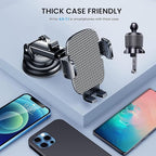Phone Mount for Car Phone Holder [Military-Grade Suction & Stable Clip] Car Phone Holder Mount Windshield Dashboard Air Vent Universal Automobile Mount Fit Shower & Wall Mounts iPhone