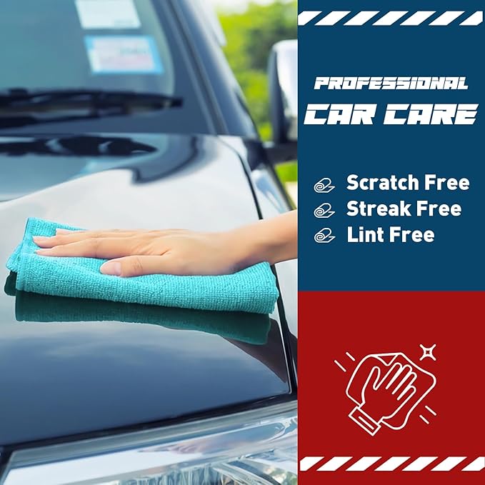 Microfiber Towels Bulk-150 Pack, Cleaning Cloths, Microfiber Towels for Cars, Cleaning Rags 5 Colors Assorted (12x12 inches)