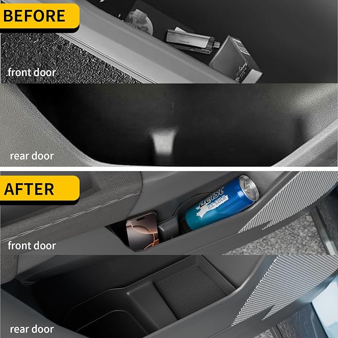 Door Side Storage Tray Compatible with 2023-2025 2026 Honda CRV (Not for Hybrid) Side Door Storage Box Organizer Car Side Phone Pocket TPE Front & Rear 4PCS for 2024 CR-V Accessories