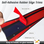 Rubber Edge Trim, 1-1/4 inch (32mm) Wide U Channel Edge Trim, Big Size U Shaped Trim, Self Adhesive Edge Banding for Plywood, Woods, Doors, Shelf, Cabinet, Countertop, Length 20Ft, Black