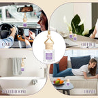 Car Air Freshener Diffuser Set, 6 Pack Lavender Natural Slow-Release Fragrance, Long Lasting Air Freshener for Women & Men Car Accessories, Hanging Cute Automotive Interior Decor Gift (8ml Each)