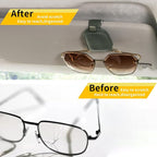 Magnetic Leather Sunglasses Holder for Car, 2 Packs (Green) | Magnetic Car Visor Accessories