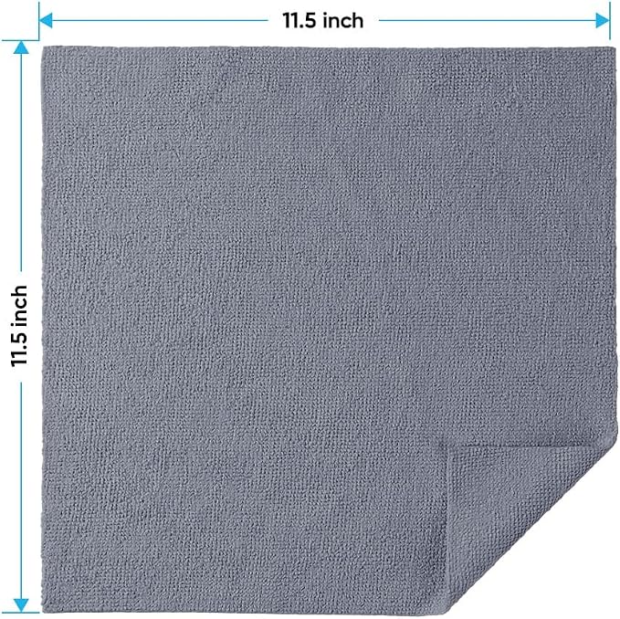 Grey Microfiber Cleaning Cloths, 100 Pack Microfiber Towels for Cars, Lint Free & Scratch-Free Bulk Cleaning Rags for House, Kitchen, Car and Shop, Absorbent Cleaning Towels 11.5 x 11.5 inch