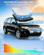 for Ford Edge 2007-2014 Windshield Sun Shade - 4 Layers Car Sunshades for Front Windows Shade Cover Custom Fit Edge Sun Visor 250T Retractable Shade Blocks UV Rays Car Accessories