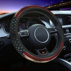 American Flag Wood Steering Wheel Cover Car Accessories Cute for Women Girls Girly Universal 15 Inch Neoprene Auto Interior Decor Anti Slip Car Truck Protector