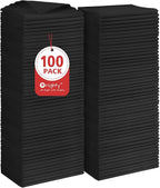 Orighty Microfiber Cleaning Cloth, 100 Pack Microfiber Towels for Cars, Multi-Purpose Shop Towels Cleaning Rags Bulk for Car, Home, Kitchen, 11.5’’ x 11.5’’, Black