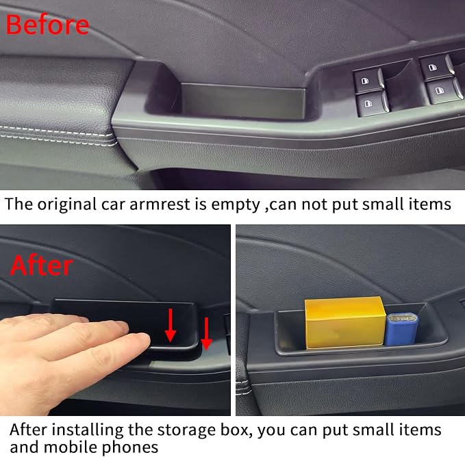 Door Side Storage Box For Ford Escape 2020 2021 2022 2023 2024 2025 2026 Accessories Door Pocket Handle Protector Insertion Tray Organizer (4PCS/set Front rear door storage box)