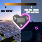 Car Solar Heart LED Light, Solar Powered Wireless LED Triangle Heart Shape C-Pillar Ambient Neon Light, Valentine's Day Romantic Car Interior Decor Accessory (Blue*1)