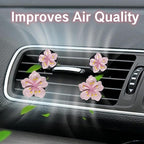 3 Set Cute Car Vent Clips Flower Air Vent Clips for Fresheners Hawaiian Hibiscus and Cherry Blossom Car Accessories Aesthetic Interior Decor for Women Peach Blossom (Pink)