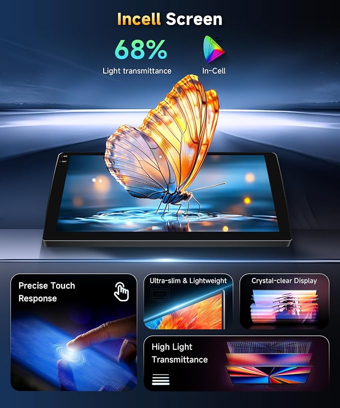 4G+128G Car Radio for Honda Civic 2001-2005 Stereo 9 inch in-Cell Touch Screen Wireless CarPlay/Android Auto Android 15 Bluetooth DSP FM/RDS GPS WiFi SWC AHD Backup Camera