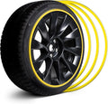 Automotive Alloy Wheel Rim Protector - Covering The Entire Rim of The Wheel hub - Strips for Curb Rash Prevention - Set of 4 Rim Protector Easy to Install(18'',Yellow)