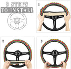 Rainbow Love Heart Steering Wheel Covers Anti-Slip Elasticity Car Accessories Steering Wheel Protector Universal 15 Inch for Cars SUV Vehicle Truck