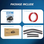 Tape on Rain Guards for Honda Civic Sedan 2022 2023 2024 2025 2026, Window Deflectors Window Visors for Fresh Air Circulation, Crack Window Open in Rain, Smoke Tinted, 4PCS