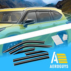 Extra Durable Window Deflectors Tape-On Window Visors Rain Guards Fit for Toyota Highlander 2020-2026, Sun Visors, Wind Vent for Shades, Exterior Car Accessories - 6pcs. AG0739