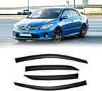 Window Visors for Toyota Corolla 2009-2013, Rain Guards Shields Vent Deflector Shade Dark Smoke 2010 2011 2012, Tape-On, 4PCS