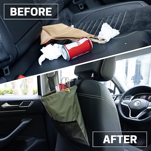 2PCS Hanging Car Garbage Can - Waterproof Leakproof Trash Bag | Car Trash Can with Durable Leakproof Lining, Keeps Vehicle Clean and Neat