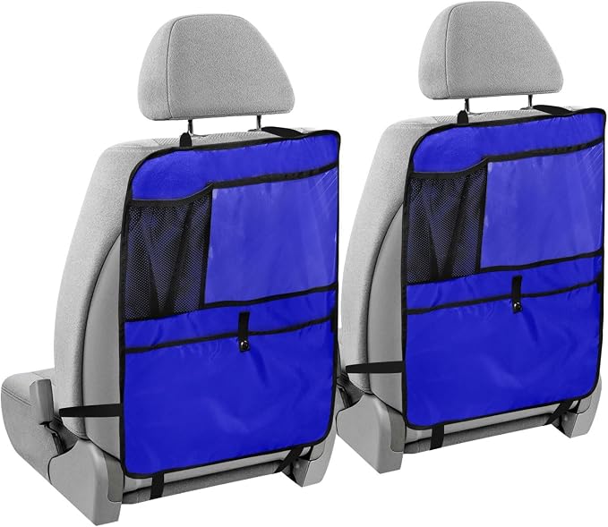 Seat Back Protector Medium Blue Auto Seat Back Kick Protectors, Back of Front Seat Cover for Kids Feet