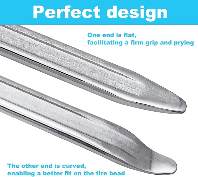 2 Pack 18 Inch Tire Spoons Iron,Heavy Duty Tire Changing Tool Tire Levers Bar,for Cars,Motorcycles,Dirtbike,Lawn Mower Tire Spoon (18 inch)