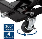 Transmission Jack 450 LBS Capacity: Low Profile Lift with 2M Safety Straps & 4 Brake Wheels, 7-23 Inch Range for Car & Truck Repair (Black)