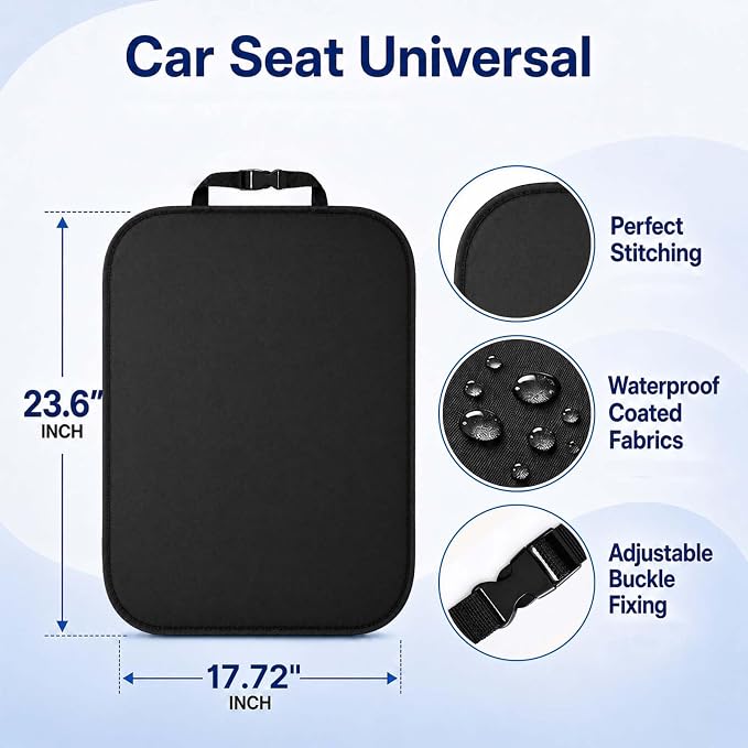 Back Seat Cover for Kids, 2 Pack Waterproof Kick Mats Backseat Protector, Car Seat Back Protectors for Vehicles to Protect from Dirt, Mud & Scratches,Easy to Clean X-Large