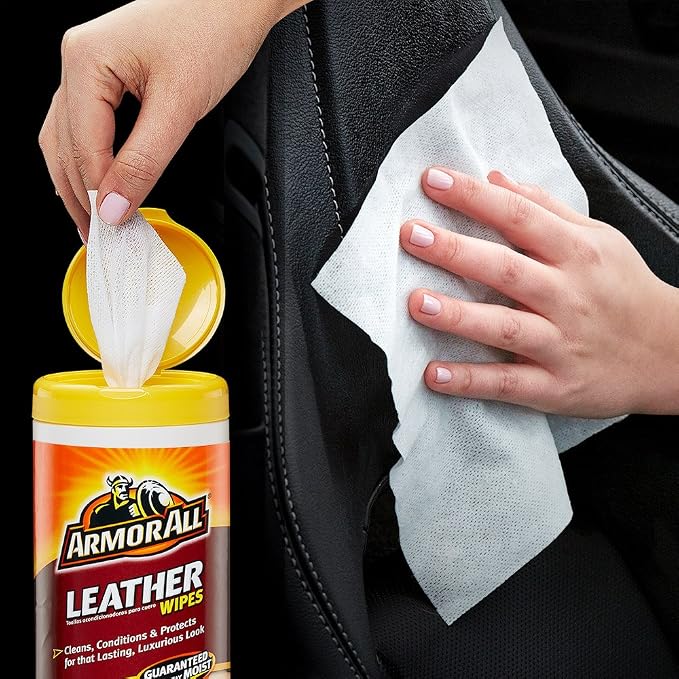 Interior Cleaner Wipes | For Leather | 20 Count | Pack of 2 | For Vehicles