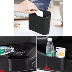 Car Trash Can Bin with Lid - Universal Vehicle Mini Leakproof Garbage Can Bin with 20pcs Trash Bags Can Organizer Storage for Front Back Seat Accessories for Auto Office Bedroom Home(Black)