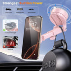 for MagSafe Magnetic Car Phone Holder [2026 Upgraded Strongest Magnet] Car Mount Suction Cell Stand for Dashboard Windshield Vent Compatible with iPhone 16/15/14/13/12/11 Android etc-Pink