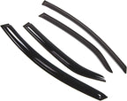 WD2-279 Dark Smoke 4 Pcs Set Window Visor (Outside Mount) Deflector Rain Guard Compatible with 2009-2013 Kia Forte