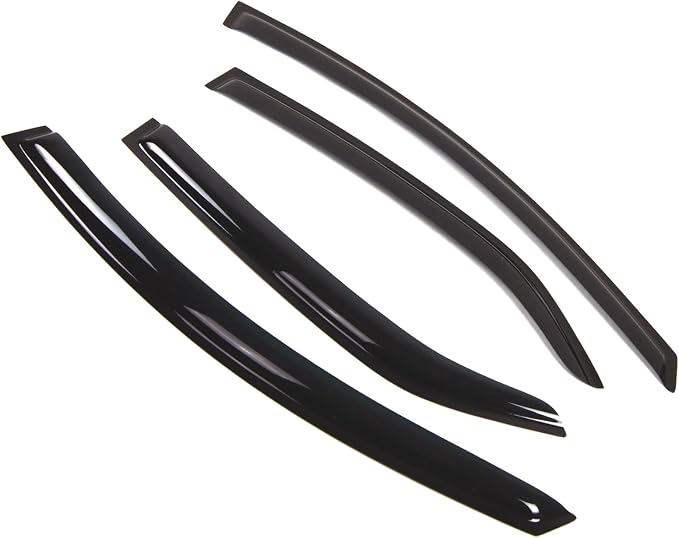 WD2-279 Dark Smoke 4 Pcs Set Window Visor (Outside Mount) Deflector Rain Guard Compatible with 2009-2013 Kia Forte