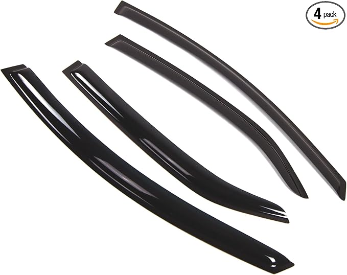 Outside Mount Window Vent Visors Rain Guards Compatible with Kia Forte 2009-2013 | Side Window Wind Deflectors Rain Shields | Smoke Tinted, 4 Pcs Set, DGWV-279