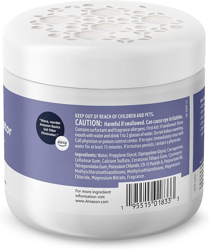 Gel Odor Eliminator, Activated Charcoal, Lavender Scent, 17 Oz, 1-Pack