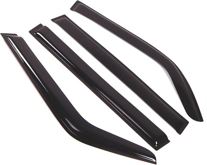 WD2-558 Dark Smoke 4 Pcs Set Window Visor (Outside Mount) Deflector Rain Guard Compatible with 1980-1990 Toyota Land Cruiser
