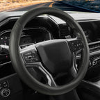 Car Steering Wheel Cover for Chevy Silverado 1500 2500 3500, Chevrolet Steering Wheel Cover for Tahoe, Equinox,Traverse,Colorado,Black