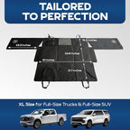 XL Back Seat Extender for Dogs, Black – As Seen on Shark Tank – Flat Bridge Platform for Full-Size Trucks, Stable Base, 400lb Support, Waterproof – Rigid Back Seat Cover for Dogs