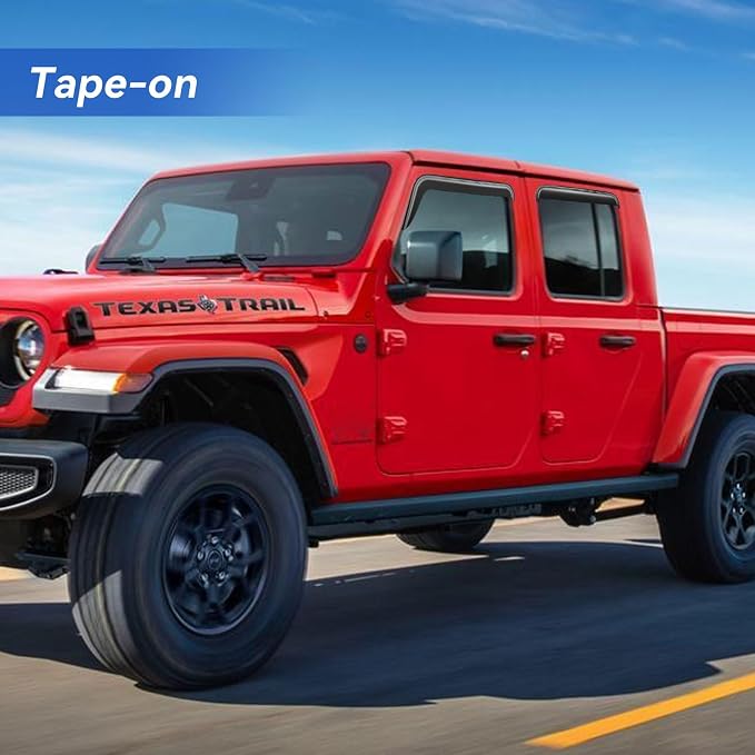Window Visors Rain Guards for 2020-2026 Jeep Gladiator, Out-Channel Window Vent Wind Deflectors Visors Shades for 20-26 Gladiator