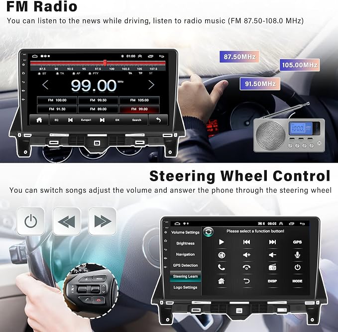Android 13 Car Stereo for Honda Accord 2008 2009 2010 2011 2012 2013 10.1 Inch Touch Screen 2G+64G CarPlay Android Auto Car Radio Bluetooth GPS Navigation HiFi WiFi FM SWC Backup Camera MIC