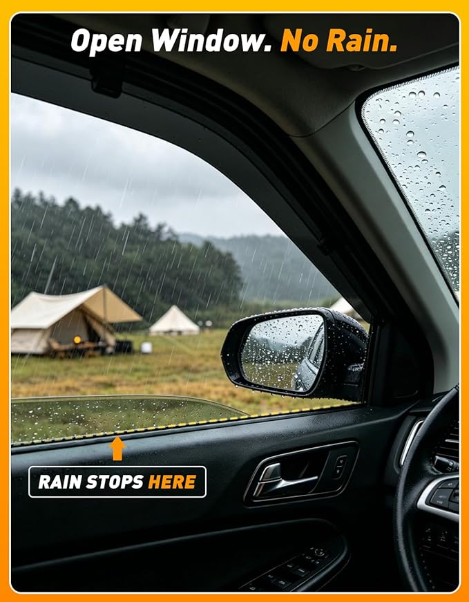 in-Channel Window Rain Guard for Dodge RAM 2500 3500 2019-2026 Crew Cab Mega Cab Rain Guards Side Truck Window Visors Low Profile Vent Visor Window Deflectors Vent Shades Car Accessories