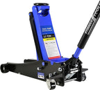 Heavy Duty Hydraulic Floor Jack, Low Profile, Steel Racing Jack w/2 Piston Quick Lift Pump, 4"-21" Lift, 3.5 Ton (7000lb) Capacity, Blue