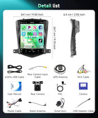 8Core 6G+128G Car Stereo for Chevy Cruze 2009-2015, Android 15 Radio with DSP 32-EQ,9.7Inch IPS Vertical Touch Screen,Wireless Carplay/Android Auto,GPS,WiFi,FM/RDS,SWC,Backup Camera