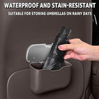 Car Trash Can, Waterproof Multi‑Functional Auto Trash Bin for Door/Console/Seat Back, Universal Vehicle Garbage Can for Car/Truck/SUV Drivers (Brown)