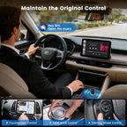4 In 1 Wireless CarPlay Adapter, Screen Mirroring Adapter Support iPhone iOS 10+ & Android 11+ to Car Screen to Watch Videos, Wired to Wireless, No Delay (CarPlay+Airplay+Android Auto+ Mirror Link)
