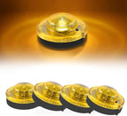 4 Pack LED Emergency Beacon Yellow,Roadside Flare,Magnetic Base,2 Modes Flash and Steady,for Car Emergency Kit or Amish Buggy,RV,Boat,Crush Resistant,Water Resistant