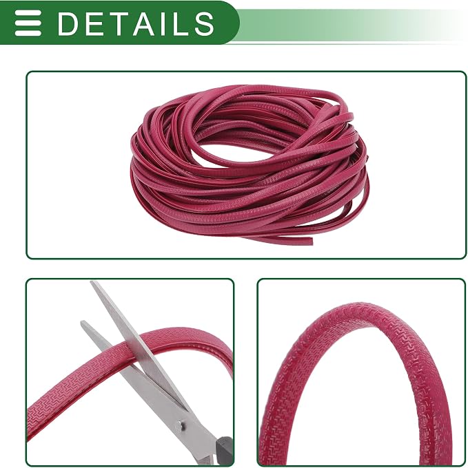 Universal Car Door Edge Protective Sealing Strip U-Type Door Scratch Protection Guard, 65.62ft 20m, Anti-scratch Collision, PVC Iron, Rose Red