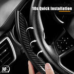 Carbon Fiber Steering Wheel Covers 3 Piece Clip on Steering Wheel Cover (Black)
